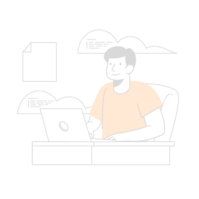 Ilustrație persoană la birou cu laptop