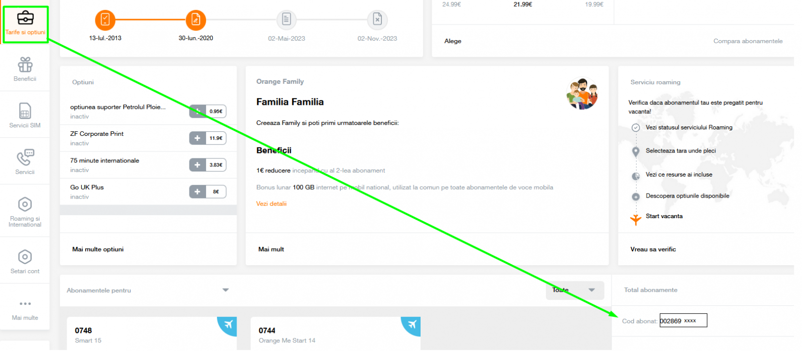 Cum aflu care este codul meu de abonat? | Orange Help