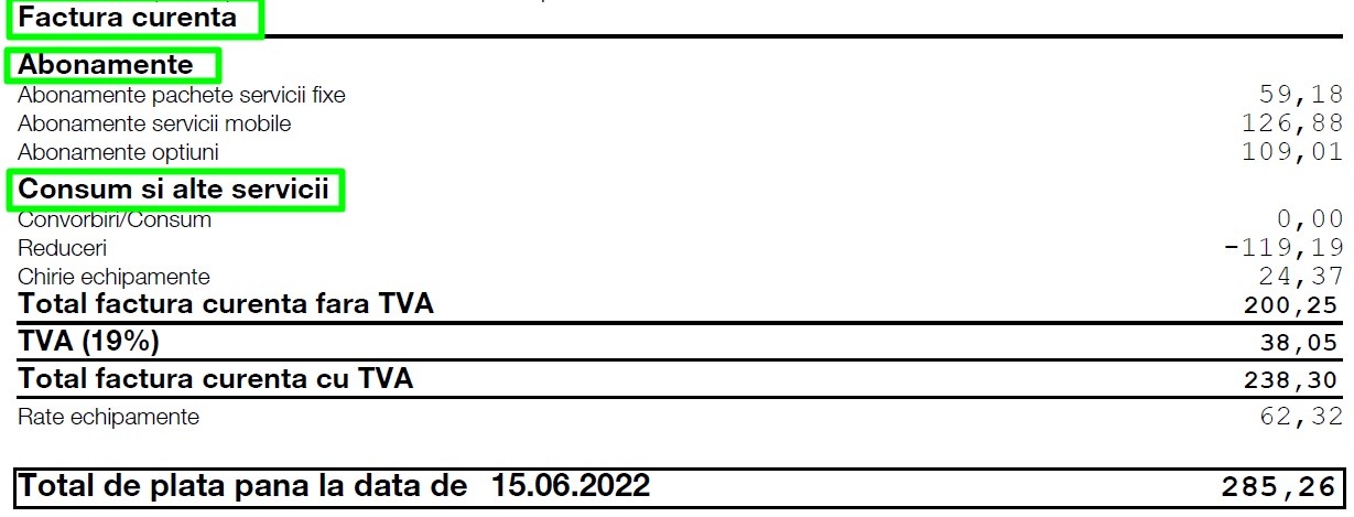 Factura curenta