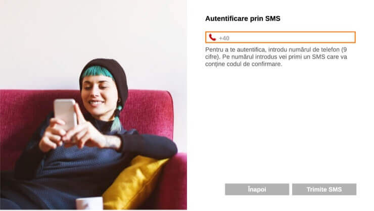 Orange TV Go pentru smart TV autentificare sms